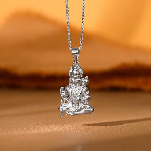 GIVA 925 Silver Bajrangbali Pendant With Link Chain For Valentine's Day